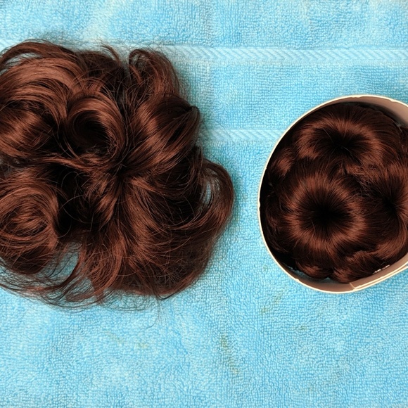 Unknown Accessories Brown Bun And Scrunchie Faux Hair Set Poshmark
